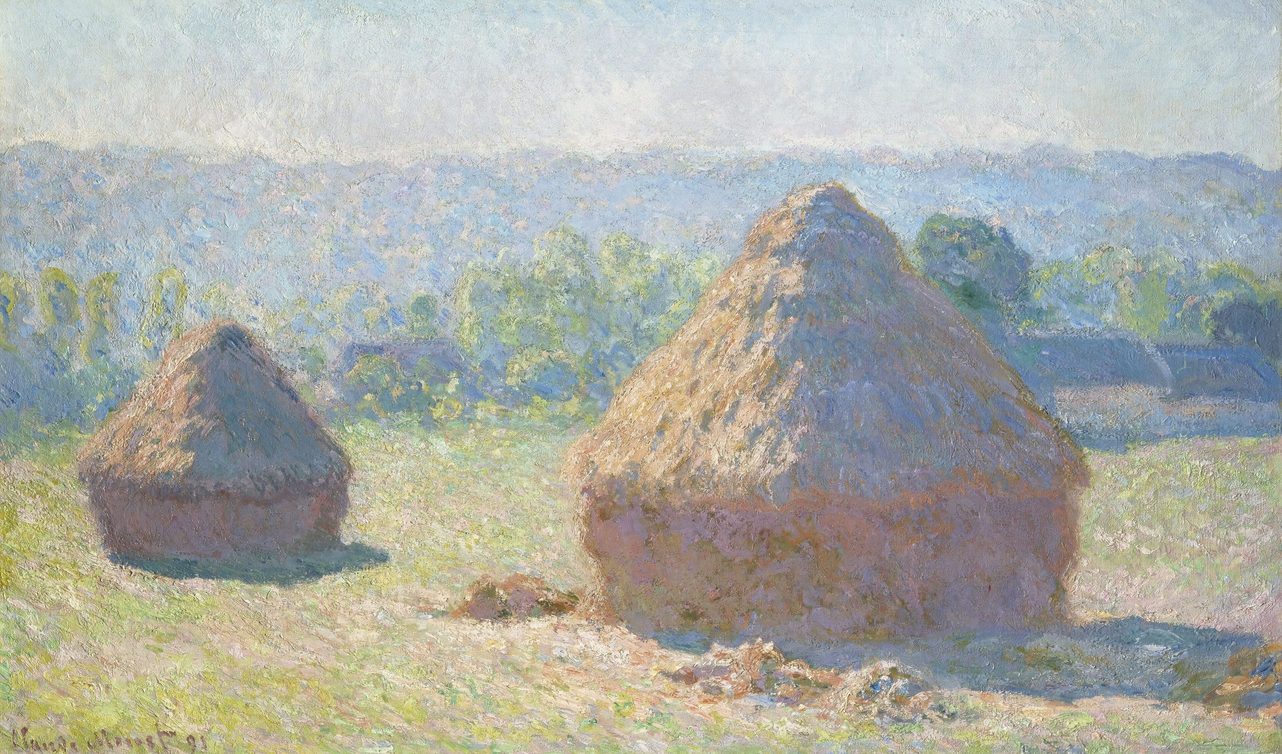 Grainstacks at the End of Summer, Morning Effect by Claude Monet