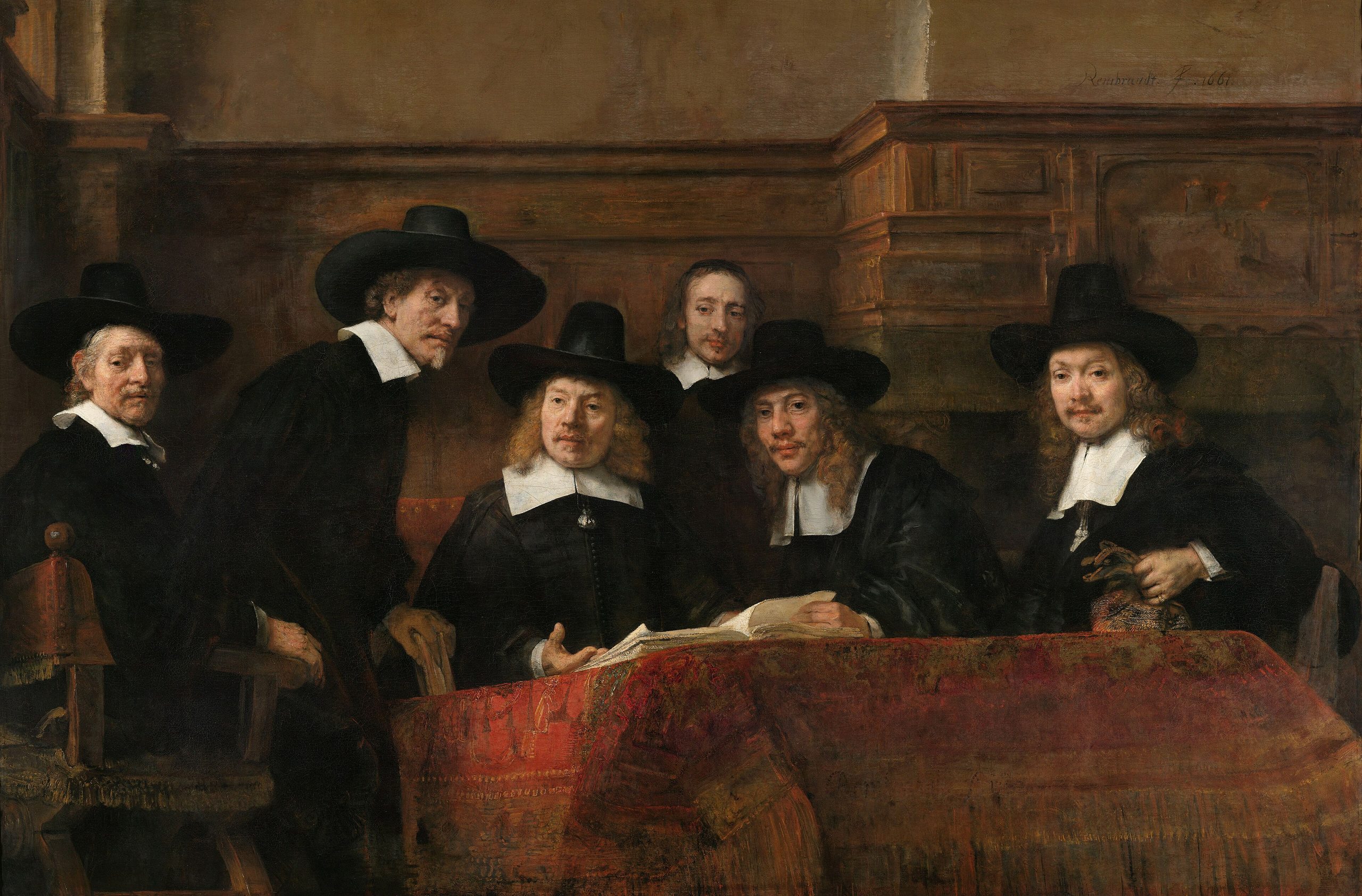 The Syndics of the Drapers' Guild by Rembrandt